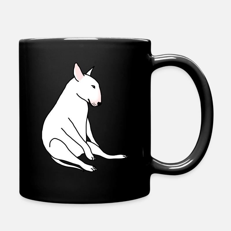 Sitzende Bullterrier - Tasse einfarbig - Schwarz
