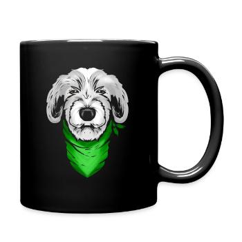 Lévrier irlandais avec foulard vert sur St - Mug uni - noir - Droite