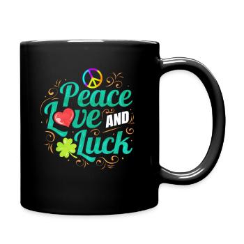 Shamrock Peace Love And Luck le jour de la Saint-Patrick - Mug uni - noir - Droite