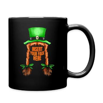 Green Hat, Red Braids, Insert Your Face Here St - Full Colour Mug - black - Right