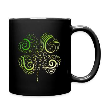 Four Leaf Clover Ornaments Logo For St Patricks - Tasse einfarbig - Schwarz - Rechts