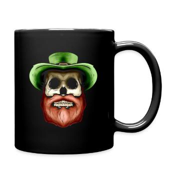Skull With Green Hat And Red Beard For St - Tasse einfarbig - Schwarz - Rechts