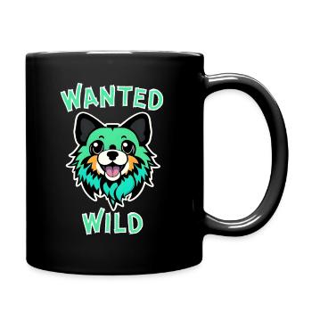 Cool Cartoon Dog - Wanted Wild - Full Colour Mug - black - Right