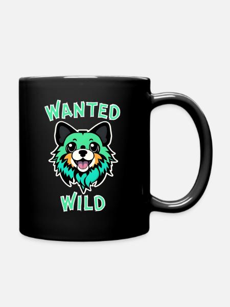 Cool Cartoon Hund - Wanted Wild - Tasse einfarbig - Schwarz