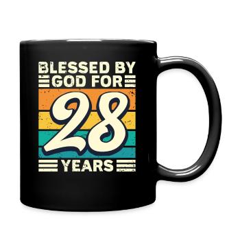 28 Birthday Gift Years Funny Saying - Full Colour Mug - black - Right