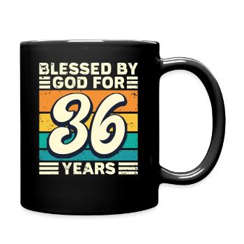 36 Birthday Gift Years Funny Saying - Full Colour Mug - black - Right