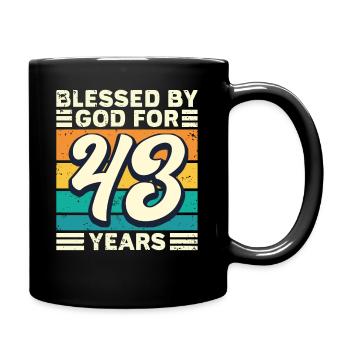 43 Birthday Gift Years Funny Saying - Full Colour Mug - black - Right