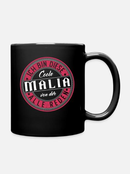 Malia Geschenkidee Geschenk Geburtstag - Tasse einfarbig - Schwarz