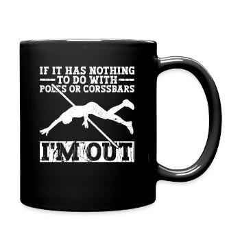 Stabhochspringer Stabhochsprung - Tasse einfarbig - Schwarz - Rechts