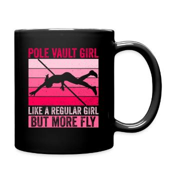 Stabhochspringer Mädchen Stabhochsprung Frau - Mug uni - noir - Droite
