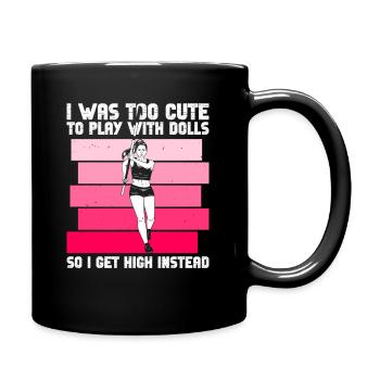 Stabhochsprung Mädchen Stabhochspringen - Tasse einfarbig - Schwarz - Rechts