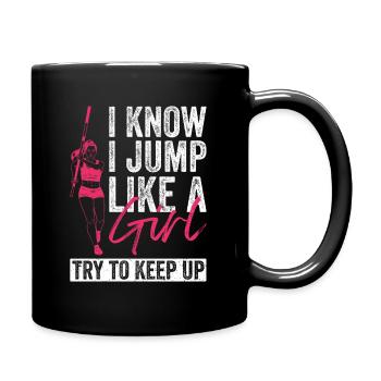 Stabhochspringer Mädchen Stabhochsprung - Tasse einfarbig - Schwarz - Rechts