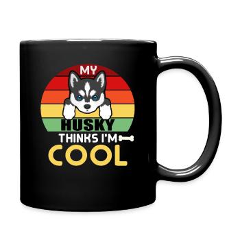 My Husky Think I`m Cool - Full Colour Mug - black - Right