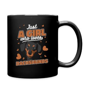 Chien teckel - Mug uni - noir - Droite