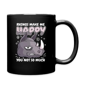 Nashorn Rhinozeros - Tasse einfarbig - Schwarz - Rechts