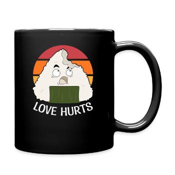 Onigiri Love Hurts Nihon Foodie Japan Fan Anime - Full Colour Mug - black - Right