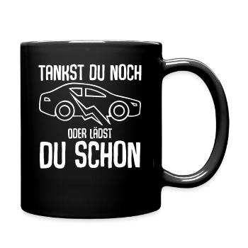 E-Auto Elektroauto - Tasse einfarbig - Schwarz - Rechts
