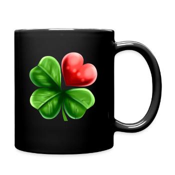 Four Leaf Clover Shamrock With Heart For St - Tasse einfarbig - Schwarz - Rechts