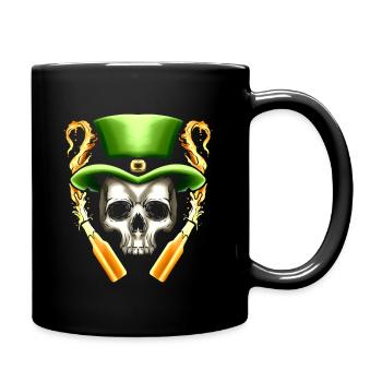 Skull With Leprechauns Hat And Beer Party St - Tasse einfarbig - Schwarz - Rechts