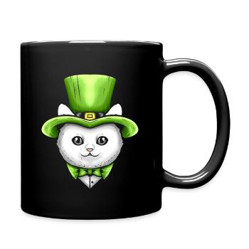 Chat Kawaii mignon avec chapeau Leprechauns sur St - Mug uni - noir - Droite