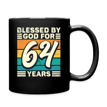 64 Birthday Gift Years Funny Saying - Full Colour Mug - black - Right