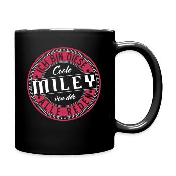 Miley Geschenkidee Geschenk Geburtstag - Tasse einfarbig - Schwarz - Rechts
