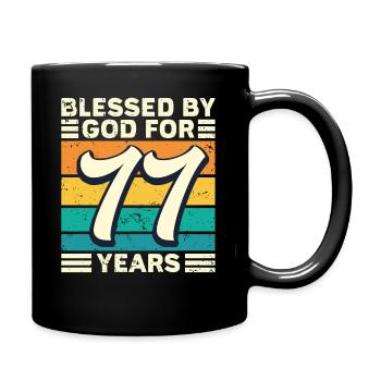 77 Birthday Gift Years Funny Saying - Full Colour Mug - black - Right