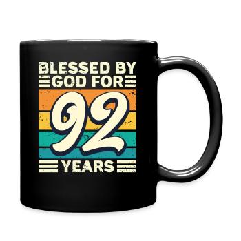 92 Geburtstag Geschenk Jahre Lustig Spruch - Tasse einfarbig - Schwarz - Rechts