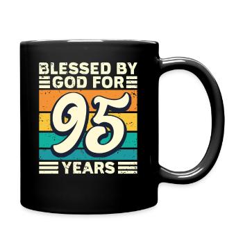 95 Birthday Gift Years Funny Saying - Full Colour Mug - black - Right