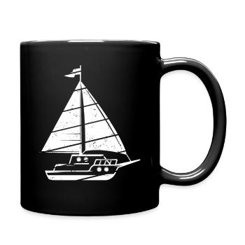 Segeln Segel Segelsport Schiff Bootsfahrt Segelsch - Tasse einfarbig - Schwarz - Rechts