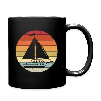 Bootsliebhaber Segelbootmotiv Segel Segelsport Ges - Tasse einfarbig - Schwarz - Rechts