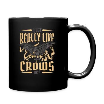Rabe Raben Krähe Krähen Vogel Tier - Tasse einfarbig - Schwarz - Rechts