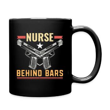 Nurse behind bars Jail - Full Colour Mug - black - Right