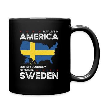 Born Swedish Sweden American USA Citizenship - Full Colour Mug - black - Right