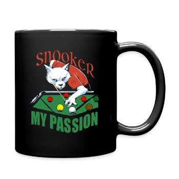 Snooker my passion, Billard Fuchs mit Spruch - Tasse einfarbig - Schwarz - Rechts