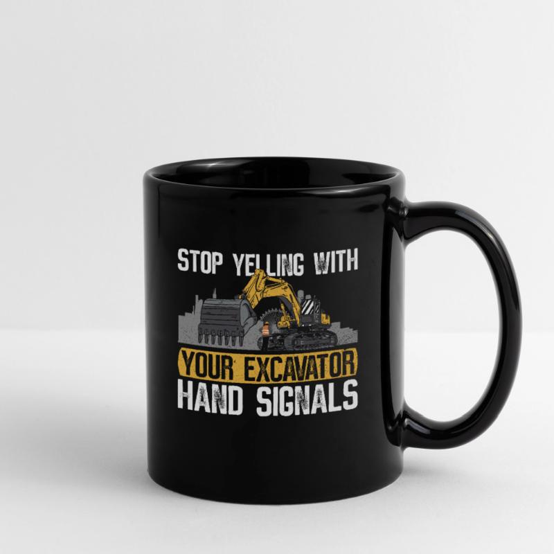 Bagger Baggerbau Baggerfahrer Sandbagger Full Colour Mug