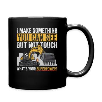 Baggern Baggerfahrer Bagger - Tasse einfarbig - Schwarz - Rechts