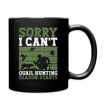 Wachtel Jäger Vogeljagd Wachteljagd - Full Colour Mug - black - Right