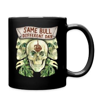 Skull, skull, funny saying, middle finger - Full Colour Mug - black - Right