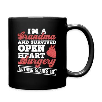 Bypass Herz Großmutter Herzinfarkt - Full Colour Mug - black - Right