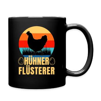 Hühner Flüsterer Lustiges Landwirt Huhn - Tasse einfarbig - Schwarz - Rechts
