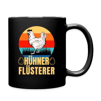 Hühner Flüsterer Lustiges Landwirt Huhn - Tasse einfarbig - Schwarz - Rechts
