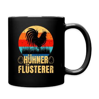Hühner Flüsterer Lustiges Landwirt Huhn - Tasse einfarbig - Schwarz - Rechts