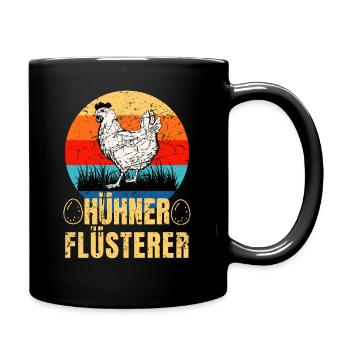 Hühner Flüsterer Lustiges Landwirt Huhn - Tasse einfarbig - Schwarz - Rechts