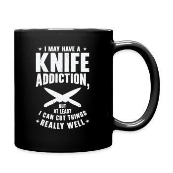 Messersammler Messer Sammeln - Tasse einfarbig - Schwarz - Rechts