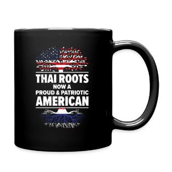 Geboren Thai Thailand Amerikanisch USA - Tasse einfarbig - Schwarz - Rechts