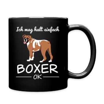 Boxer allemand chien chien amoureux disant cadeau - Mug uni - noir - Droite