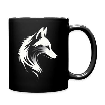 Renard - Tête de renard - Silhouette de renard - Mug uni - noir - Droite
