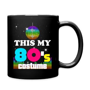 Retro Kostüm 80er Jahre Nostalgie - Tasse einfarbig - Schwarz - Rechts
