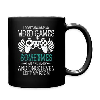 Ich spiele nicht immer Videospiele lustiger Spieler - Tasse einfarbig - Schwarz - Rechts